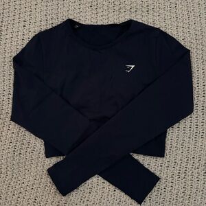 Gymshark Dark Blue Long Sleeve Crop Top